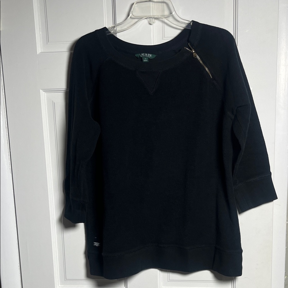 Lauren Ralph Lauren Women’s black French Terry Tunic sweatshirt 1X
